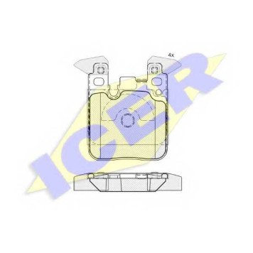 Колодки тормозные дисковые для BMW 1(F20,F21), 2(F22,F23,F46,F87), 3(F30,F31,F34,F35,F80), 4(F32,F33,F36,F82,F83) <b>ICER 182092 / 25029</b>
