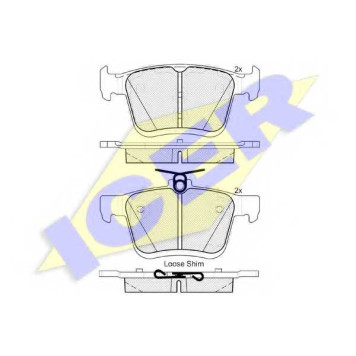 Колодки тормозные дисковые для AUDI A3(8V1,8V7,8VA,8VS), TT(FV3,FV9) / VW GOLF SPORTSVAN(AM1), GOLF(5G1,BA5,BE1), TOURAN(5T1) <b>ICER 182099 / 25008</b>