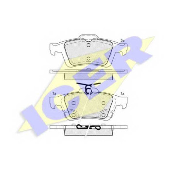 Колодки тормозные дисковые для FORD C-MAX(DXA/CB7,DXA/CEU), FOCUS, KUGA(DM2), TRANSIT CONNECT / VOLVO C30, C70, S40(MS), V50(MW) <b>ICER 182106 / 25212</b>