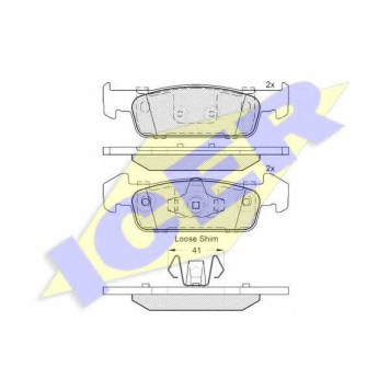 Колодки тормозные дисковые для RENAULT LOGAN, SANDERO/STEPWAY <b>ICER 182115-202 / 25738</b>