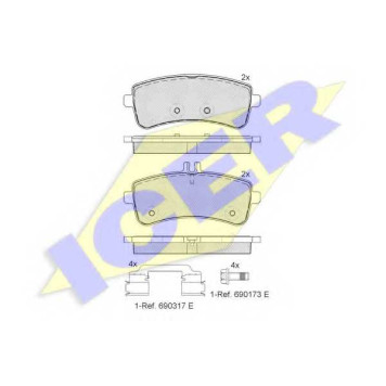 Колодки тормозные дисковые для MERCEDES AMG GT / GT S(C190), M(W166), S(A217, C216, C217, V222, W221, W222, X222), SL(R231) <b>ICER 182145 / 25163</b>