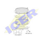Колодки тормозные дисковые для FIAT 500X(334) / JEEP CHEROKEE(KL), RENEGADE(BU) <b>ICER 182176 / 25734</b>