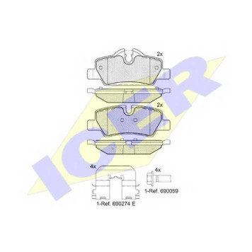 Колодки тормозные дисковые <b>ICER 182190 / 25980</b>