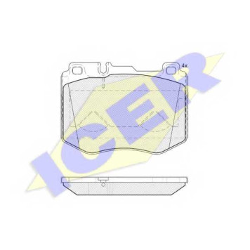 Колодки тормозные дисковые для MERCEDES C(C205,S205,W205), GLC(X253) <b>ICER 182195 / 22061</b>