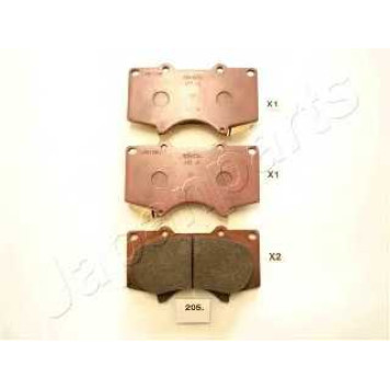 Колодки тормозные дисковые передний для MITSUBISHI PAJERO / TOYOTA 4 RUNNER, LAND CRUISER 150, LAND CRUISER <b>JAPANPARTS PA-205AF</b>