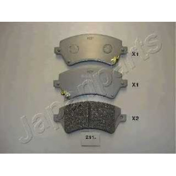 Колодки тормозные дисковые передний для TOYOTA COROLLA(#E11#, #E12J#, #E12T#, CDE12#, NDE12#, ZDE12#, ZZE12#) <b>JAPANPARTS PA-211AF</b>