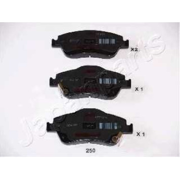Колодки тормозные дисковые передний для TOYOTA AURIS(ADE15#, NDE15#, NRE15#, ZRE15#, ZZE15#), COROLLA(#E12J#, #E12T#) <b>JAPANPARTS PA-250AF</b>