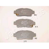 Колодки тормозные дисковые передний для TOYOTA COROLLA(##E11#,#E11#), YARIS(NCP1#,NLP1#,SCP1#) <b>JAPANPARTS PA-281AF</b>