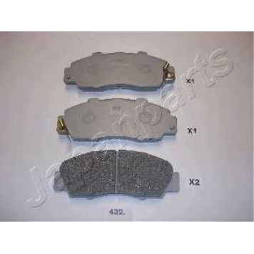 Колодки тормозные дисковые передний для HONDA ACCORD, CIVIC, CR, HR, INTEGRA, LEGEND, NSX, PRELUDE, SHUTTLE <b>JAPANPARTS PA-432AF</b>