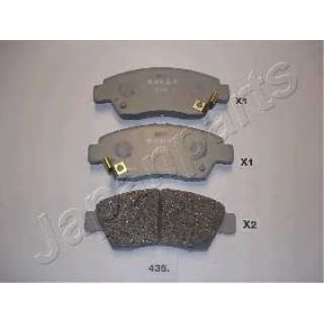 Колодки тормозные дисковые передний для HONDA CIVIC(EG, EH, EJ, EK, EM1, EM2, EP, ES, EU, EV, MA, MB), CRX(EG, EH) <b>JAPANPARTS PA-435AF</b>