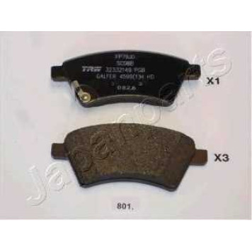 Колодки тормозные дисковые передний для FIAT SEDICI(FY#) / SUZUKI SX4(EY,GY) <b>JAPANPARTS PA-801AF</b>