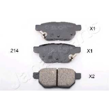Колодки тормозные дисковые задний для LEXUS CT / SUBARU TREZIA / TOYOTA AURIS, COROLLA, IQ, PRIUS, URBAN CRUISER, VERSO S, YARIS <b>JAPANPARTS PP-214AF</b>