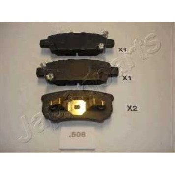 Колодки тормозные дисковые задний для JEEP COMPASS(MK49), PATRIOT(MK74) / MITSUBISHI LANCER(CS#A, CS#W, CT0, CX#A, CY/Z#A), OUTLANDER(CU#W) <b>JAPANPARTS PP-508AF</b>