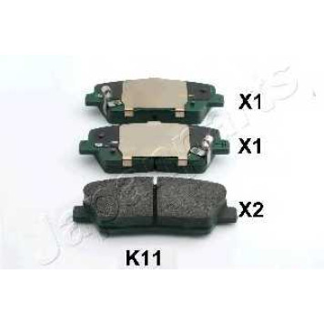 Колодки тормозные дисковые задний для HYUNDAI EQUUS / CENTENNIAL, GENESIS, SANTA FE(DM) / KIA SORENTO(XM) <b>JAPANPARTS PP-K11AF</b>