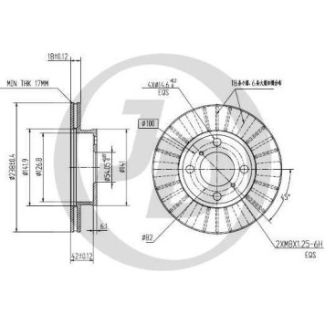 JD JBD0029 - диск тормозной передний DF1423 (238x18) 4 отв