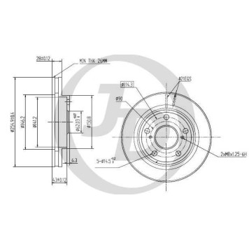 JD JBD0034 - диск тормозной передний DF1430 (255x28) 5 отв