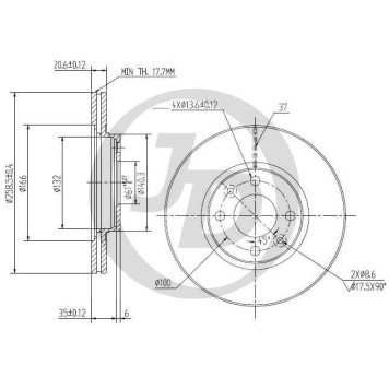 JD JBD0040 - диск тормозной передний DF2586 (259x20,6) 4 отв
