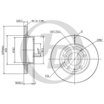 JD JBD0055 - диск тормозной передний DF2722 (300x24,1) 5 отв