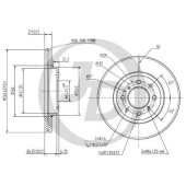 Диск тормозной передний DF3021 (262x21) 4 отв <b>JD JBD0073</b>