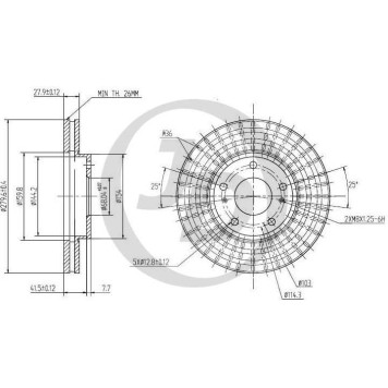 JD JBD0075 - диск тормозной передний DF4316 (280x28) 5 отв