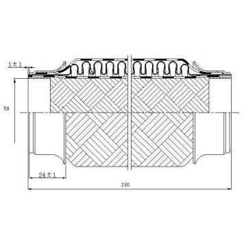 Гофра глушителя 50х230 трехслойная Innerbraid JD JPP0007