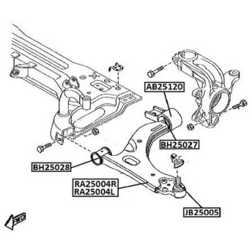 Сайлентблок FORD Transit Connect TC7 TC7 Jan 02~ <b>JIKIU BH25027</b>-1