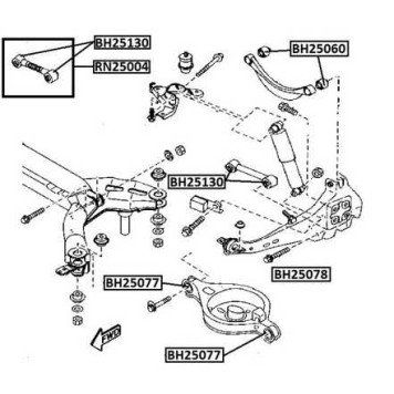 Сайлентблок задн подвески MAZDA 6 02-07 <b>JIKIU BH25060</b>-1