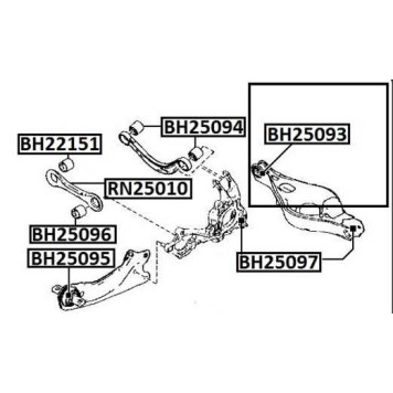 Сайлентблок задн подвески MAZDA 6 (GH) 07- <b>JIKIU BH25093</b>-1