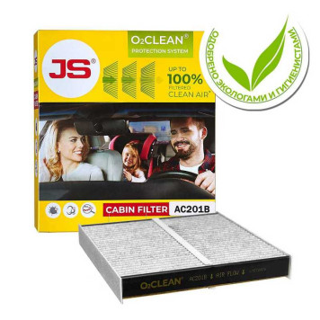 Фильтр салонный O2CLEAN NISSAN ALMERA 02-, FORD TRANSIT 06-14 <b>JS ASAKASHI AC201B</b>-2