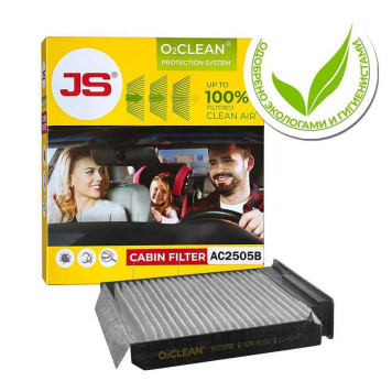 Фильтр салонный O2CLEAN RENAULT LOGAN 04-, LADA LARGUS 12- <b>JS ASAKASHI AC2505B</b>-1