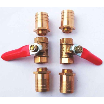 Комплект 2шт кран шаровый под шланг 16мм металлический универсальный-1