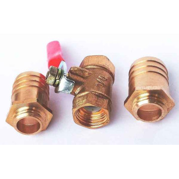 Комплект 2шт кран шаровый под шланг 16мм металлический универсальный-4