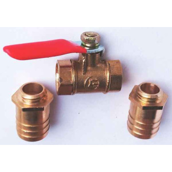 Комплект 2шт кран шаровый под шланг 16мм металлический универсальный-7