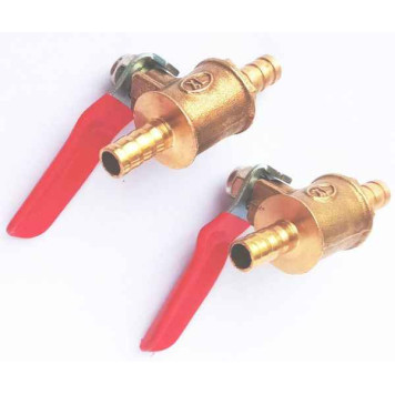 Комплект 2шт кран шаровый под шланг 6мм металлический универсальный-1