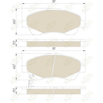 Колодки тормозные TOYOTA AVENSIS 03>/COROLLA VERSO 1.8/2.0D/2.2D пер. <b>KOTL 3336KT</b>