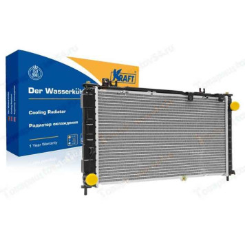 Радиатор охлаждения ВАЗ 2190-2192 Гранта алюминиевый без кондиционера паяный <b>KRAFT KT 104032</b>