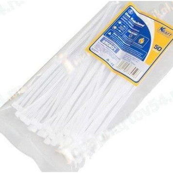 Хомут пластиковый/стяжка кабельная 2, 5*150мм белый (50шт) <b>KRAFT KT 880601</b>