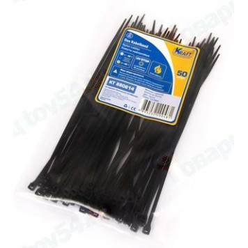 Хомут пластиковый/стяжка кабельная 2, 5*150мм черный (50шт) <b>KRAFT KT 880614</b>