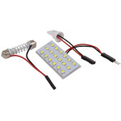 Панель светодиодная освещения салона 18 SMD 2835 (3х6шт) белая, 2 переходника 12V KS