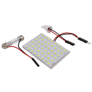 Панель светодиодная освещения салона 48 SMD 2835 (6х8шт) белая, 2 переходника 12V KS