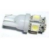Лампа (LS07) светодиодная T10-SMD5 (W2,1x9,5d) б/ц 5 SMD 5050, белая 12V