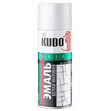 Краска-спрей белая матовая KUDO KU-1101 (520 мл) универсальная алкидная-1