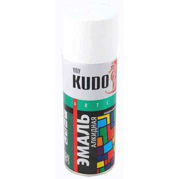 Краска-спрей белая матовая KUDO KU-1101 (520 мл) универсальная алкидная