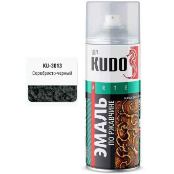 Краска аэрозольная серебристо-черная по ржавчине молотковая (520мл) <b>KUDO KU-3013</b>