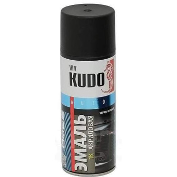 Краска-спрей черная матовая KUDO KU-5232.5 (520мл) 1K акриловая быстросохнущая