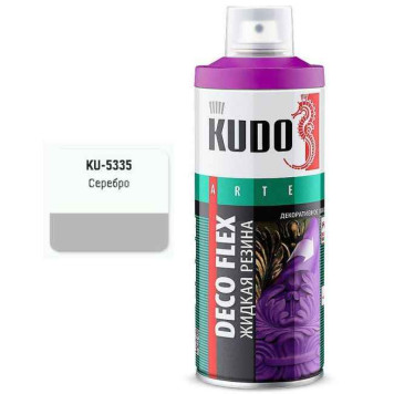 Краска аэрозольная ЖИДКАЯ РЕЗИНА серебро (520мл) <b>DECO FLEX KUDO KU-5335</b>