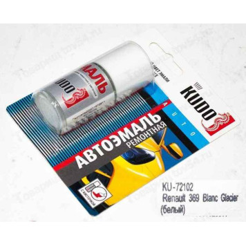 Краска с кисточкой Renault белый 369 Blanc Glacier (15мл) <b>KUDO KU-72102-12</b>