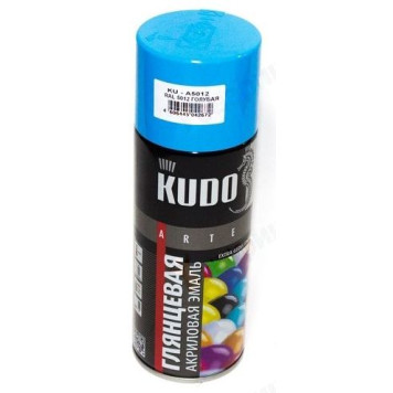 Краска-аэрозоль голубая глянцевая (RAL 5012) (520мл) акриловая <b>KUDO KU-A5012</b>