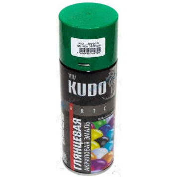Краска-аэрозоль зеленая глянцевая (RAL 6029) (520мл) акриловая <b>KUDO KU-A6029</b>