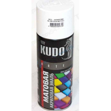 Краска-аэрозоль белая матовая (RAL 9003) (520мл) акриловая <b>KUDO KU-A9003M</b>